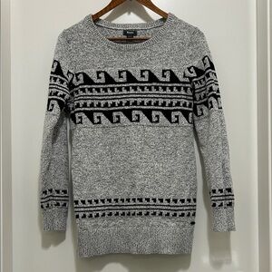 Roots Black and Gray Patterned Women's Sweater